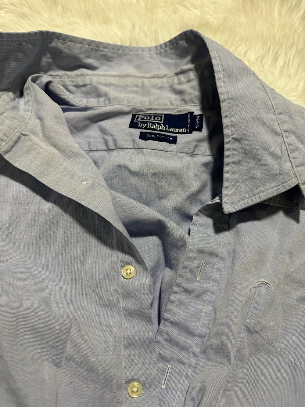 Polo by Ralph Lauren Men's Pale Blue Cotton Button-Down Shirt